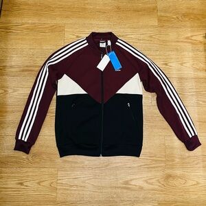Adidas 3 strip zip up track top sweatshirt